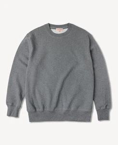 Loopwheel Tubular French Terry Sweatshirt 100% Cotton Gray - Picture 1 of 13