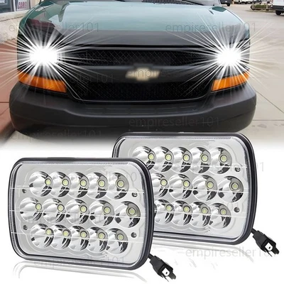 Pair For Chevy Express Cargo Van 1500 2500 3500 7x6 5x7 LED Headlights Hi/Lo DOT - Image 1 of 4