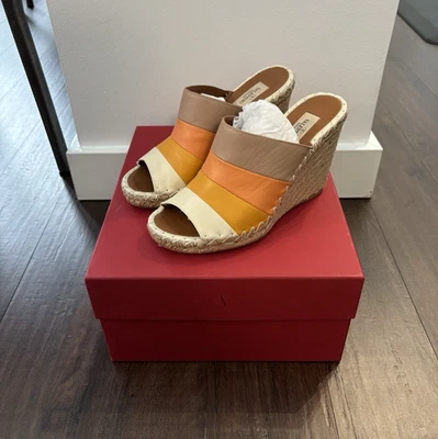 VALENTINO GARAVANI Colorblock Espadrille Wedge Sandals Women Size EU 38 / US 7.5 - Image 1 of 4