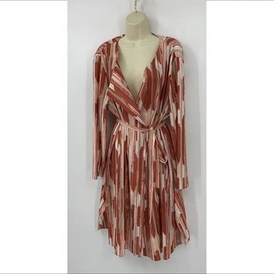 Chicos Travelers pleated duster jacket long belt rust brown coat 3 XL 16 18 - Image 1 of 4