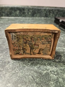 Antique Victorian Wooden Music Box Hand Crank Early 1900s The Topog Furry Hotel - Picture 1 of 11