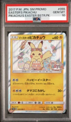 PSA 10 Easter’s Pikachu Holo Promo 055/SM-P Pokemon Cards 2017 Japaneses Genuine - Image 1 of 2
