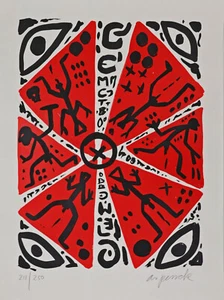 A.R. Penck Farbsiebdruck/Karton handsigniert nummeriert - Bild 1 von 4