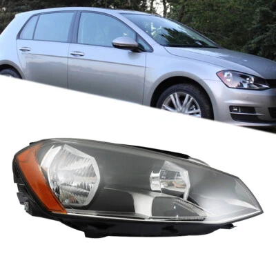 For 2015-2017 Volkswagen Golf Headlight Headlamp Right Halogen Black Clear Lens - Image 1 of 4