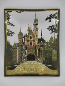 Disneyland Vintage Ashtray Trinket Tray Glass Castle Houze Art Disney - Picture 1 of 4