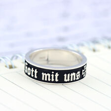 Gott Mit Uns To Wish With Iron Cross Symbol Germany Sterling Silver Ring