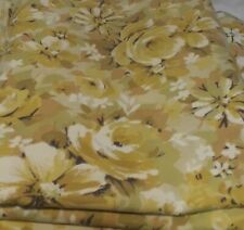 4 Piece VTG Twin Flat Fitted Bed Sheet Mod Yellow Floral Springmaid Marvelaire 