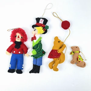 BUCILLA Felt Christmas Ornament VTG 70 Raggedy Andy Pooh Bear Mad Hatter Max Dog - Picture 1 of 9