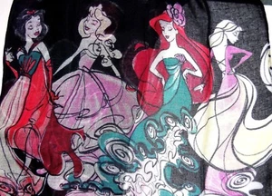 Disney Princesa Pasarela Bufanda Negra Ariel Blancanieves Rapunzel Aurora Parques Temáticos - Imagen 1 de 2
