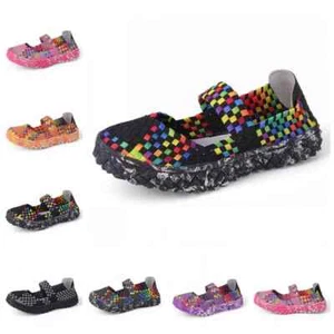 Women Walking Shoes Comfort Slip On Woven Elastic Stretch Upper Trainers Pumps 1 - Picture 1 of 14