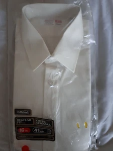 St Michael DRESS SHIRT WHITE VINTAGE 16" COLLAR 44" CHEST NEW SEALED REGULAR FIT - Picture 1 of 5