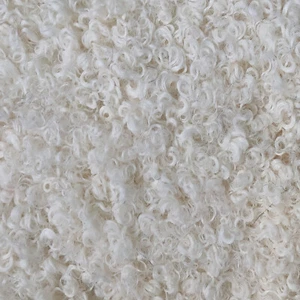 Super Luxury Faux Fur Fabric Material - Curly Cream Fur - High Quality - Picture 1 of 1