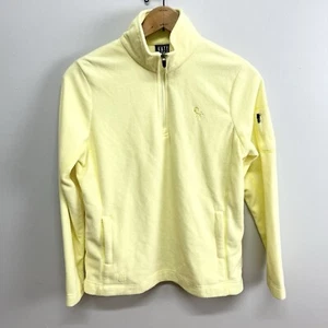 Kate Lord Embroidered Palm Tree Beach Full-Zip Yellow Fleece Jacket Women’s M - Picture 1 of 5