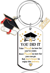 Graduation Gift 2025 Keychain for Her Him High School College Senior Grad - Picture 1 of 7