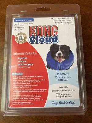 Coleira protetora inflável Kong Cloud azul média lesões pós cirurgia - Imagem 1 de 2