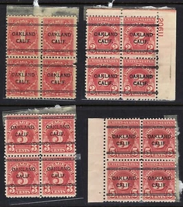 US Scott J80 - 3, 1931 Blocks of Four Postage Due MNH Oakland CA Precancel - Picture 1 of 1