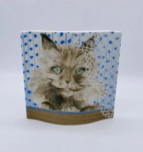 Kitten Cat Porcelain Vase Vista Alegre Portugal 1985 Minou-ettes C Pradelie - Bild 1 von 7