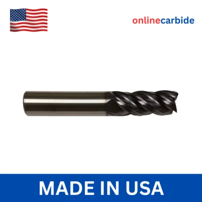 ONLINECARBIDE 5/8" 4 Flute Carbide End Mill High Performance Square End TiALN Coated USA Made