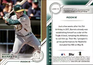 Franklin Barreto 2017 Topps Actualización #USS-14 Topps Salute ENVÍO GRATUITO Atletismo - Imagen 1 de 1