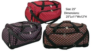  Polka Dotted Duffel Bag Carry-On for Gym/Sports/Travel - Picture 1 of 24