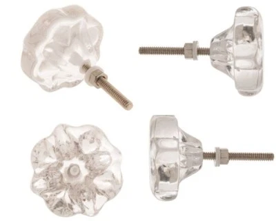 4; BOTÕES DE VIDRO VINTAGE HOLLYWOOD REGENCY + 2 botões de vidro rosa/pêssego - Imagem 1 de 2