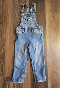 Jordache Denim Blue Jean Overall  Girls 4T Adjustable Strap Rhinestone Buttons - Picture 1 of 7