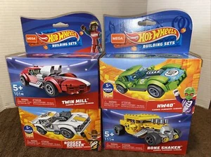 4 Mega Construx Hot Wheels Building Set Rodger Dodger HW40 Bone Shaker Twin Mill - Picture 1 of 7