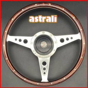 MGB, MGB GT astrali  Monza 14" Wood Rim Steering Wheel & Chrome Boss 1971 -1974 - Picture 1 of 11