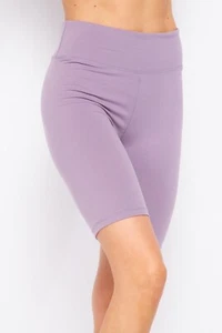 Women's 3 inch Wide Waistband Biker Leggings Bike Shorts Yoga Fitness Sports - Picture 1 of 83