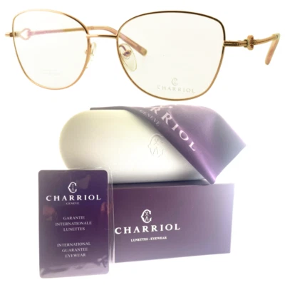 NUEVO PHILIPPE CHARRIOL PC71034 C03 Brillante Oro Rosa Borgoña Ojo de Gato Borde Completo Marco Foto 1 de 4