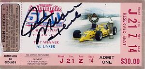 RICK MEARS Signed Autographed 1988 Indianapolis 500 Ticket, 72nd Indy Winner