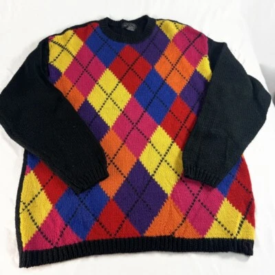 Suéter Argyle Vintage LIMITADO Para Mujer Medio Patrón Diamante Acrílico Mezcla Lana Foto 1 de 4
