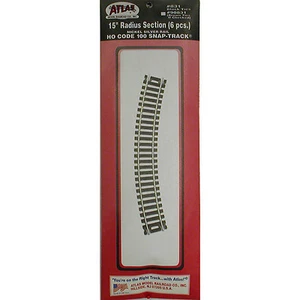 ATLAS HO C100 15" Radius Schnappschiene (6 Stück) Neusilber NEU #831 - Bild 1 von 1