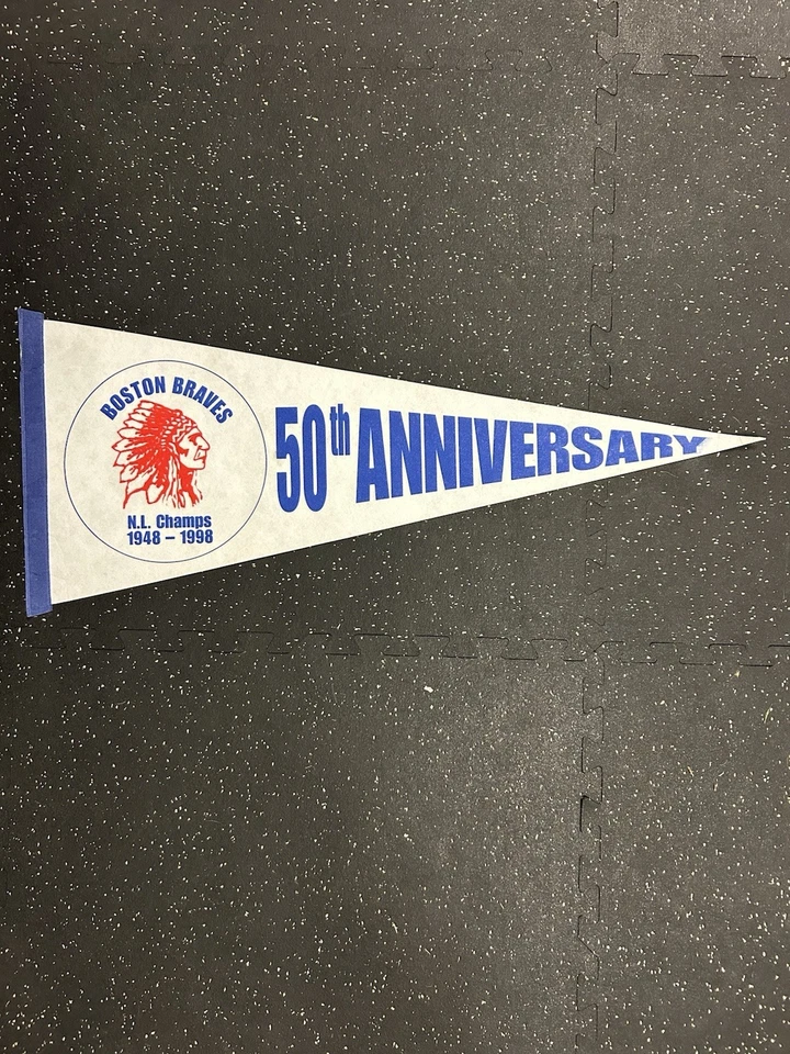 MLB Boston Braves SGA NL Champs 1948-1998 50TH Anniversary Logo Pennant - Image 1 of 3