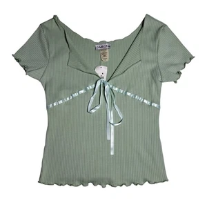 Top Babydoll Vintage Y2K Mujer Grande Verde Hada Casa Belle Amie Stock Muerto - Imagen 1 de 5