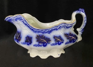 Johnson Brothers England Flow Blue Normandy Gravy Boat - Picture 1 of 7