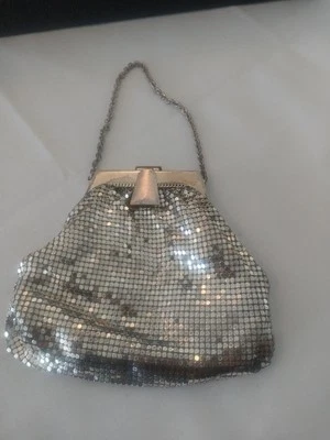Whiting and Davis Signed Vintage Silver Mesh Coin  Handbag - Image 1 of 4