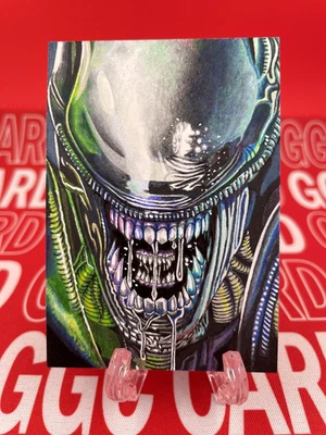Tarjeta de boceto automática dibujada a mano de artista Xenomorfo alienígena GGC Studio 1/1 Foto 1 de 2