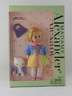 全新 Madame Alexander Wendy Loves Hello Kitty City 8 英寸娃娃 2006 全新带盒 — 第 1/4 张图片