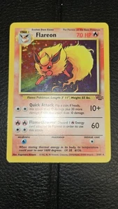 1999 Pokémon TCG Flareon Base Set Holo Rare Card 3/64 Jungle Holobleed Error! LP - Picture 1 of 3