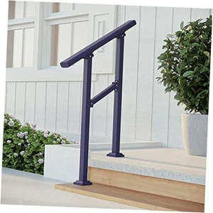 Outdoor Hand Rails for Steps, Black Wrought Iron () 1 Step Handrail - Picture 1 of 7