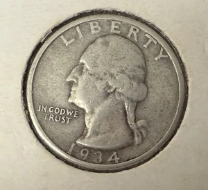 us washington silver quarters 1934 - Picture 1 of 2