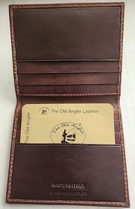 The Old Angler Leather Credit Card Wallet Made In Italy Handmade Genuine Leather - Picture 1 of 5