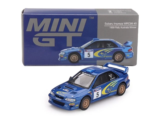 Mini GT MGT00986LHD Subaru Impreza WRC99 1999 Rally Australia Winner #5 Die C...