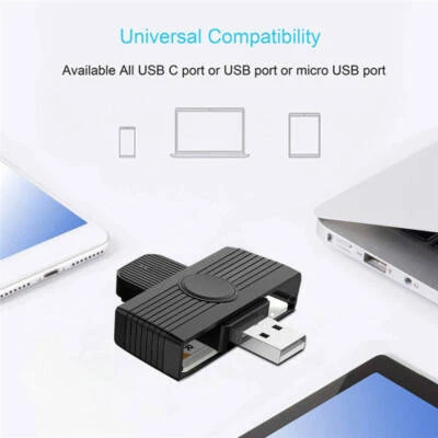 USB Smart Card Lesegerät für Bankkarte SIM ID CAC Stecker für PC Computer USB2.0 - Bild 1 von 4