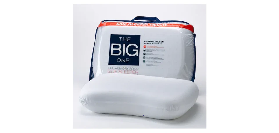 The Big One Gel Memory Foam Side Sleeper Pillow Standard Queen: 16 x 24 x 5 NEW - Image 1 of 1