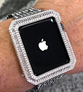 Serie 7/8/9 45 mm Diamante Laboratorio Apple Watch Estuche Cubierta Bisel Bling Parachoques - Imagen 1 de 6
