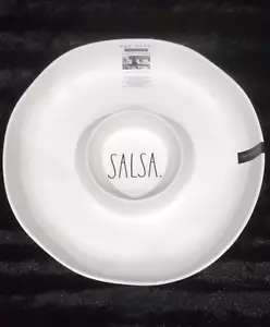 Rae Dunn SALSA Chips Dip Melamine Party Serving Bowl Tray White Black Pool Tiki - Picture 1 of 4