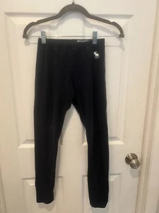 Abercrombie & Fitch Kids Girls Classic Waist Black Icon Leggings Size 13/14 - Picture 1 of 4