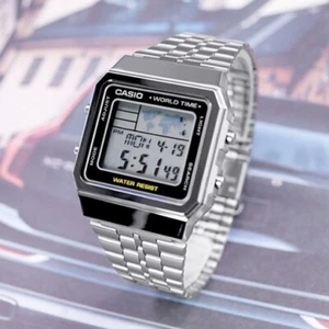 Reloj de pulsera digital Casio unisex A500WA-1D con correa de acero inoxidable - Imagen 1 de 5